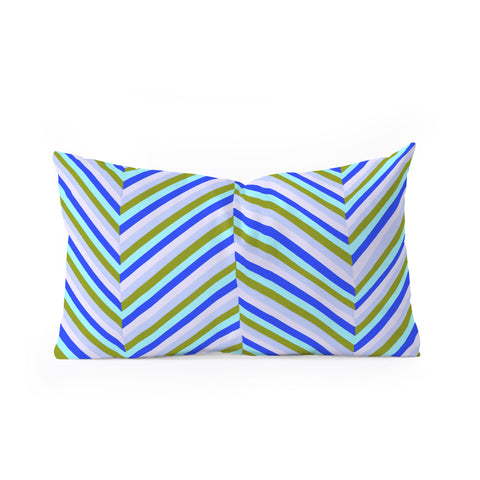 SunshineCanteen chevron blues Oblong Throw Pillow