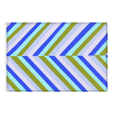 SunshineCanteen chevron blues Outdoor Rug