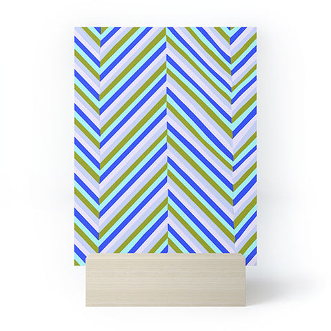 SunshineCanteen chevron blues Mini Art Print