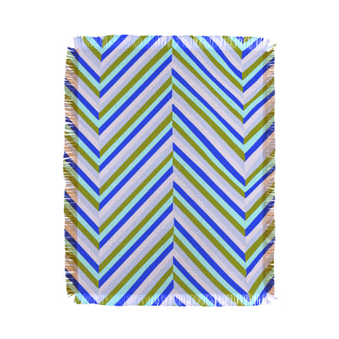 SunshineCanteen chevron blues Throw Blanket