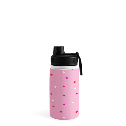 SunshineCanteen confetti dots pink red white Water Bottle