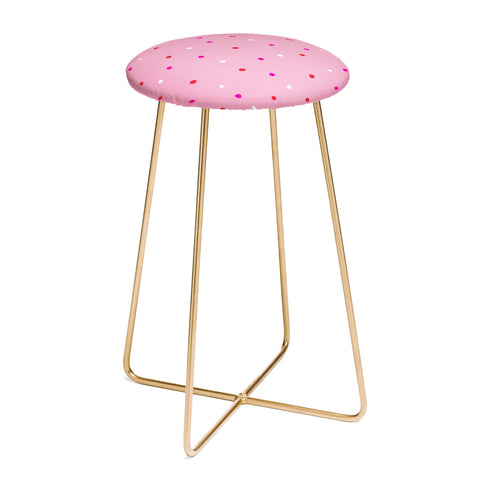 SunshineCanteen confetti dots pink red white Counter Stool