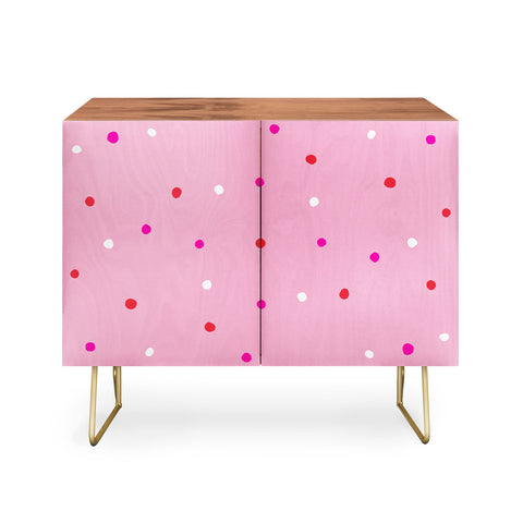 SunshineCanteen confetti dots pink red white Credenza
