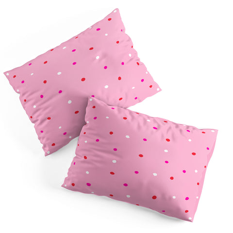 SunshineCanteen confetti dots pink red white Pillow Shams