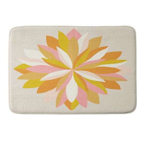 SunshineCanteen dahlia bloom Memory Foam Bath Mat