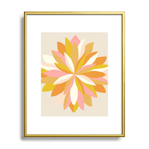 SunshineCanteen dahlia bloom Metal Framed Art Print