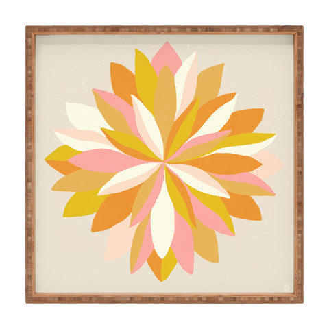 SunshineCanteen dahlia bloom Square Tray