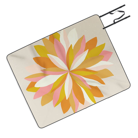 SunshineCanteen dahlia bloom Picnic Blanket