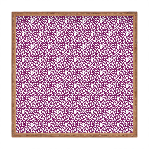 SunshineCanteen dahlia purple floral pattern Square Tray