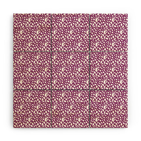 SunshineCanteen dahlia purple floral pattern Wood Wall Mural