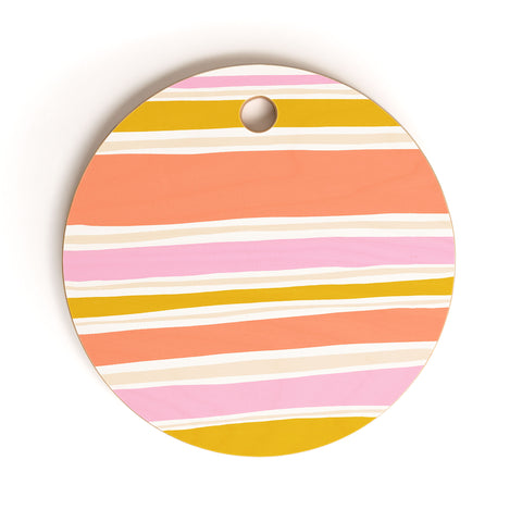 SunshineCanteen del mar stripes Cutting Board Round
