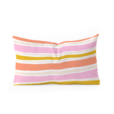 SunshineCanteen del mar stripes Oblong Throw Pillow