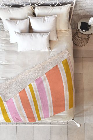 SunshineCanteen del mar stripes Fleece Throw Blanket