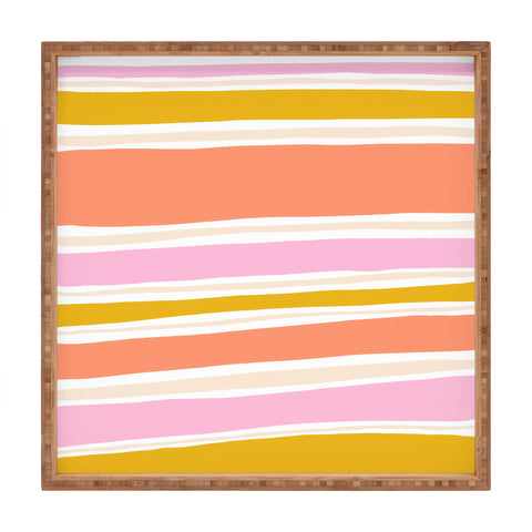 SunshineCanteen del mar stripes Square Tray