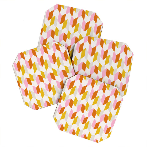 SunshineCanteen delilah chevron pattern Coaster Set