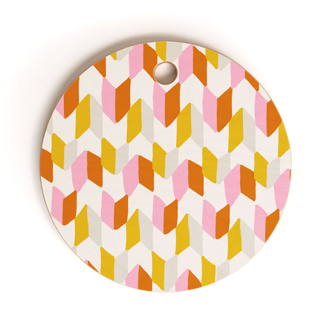 SunshineCanteen delilah chevron pattern Cutting Board Round
