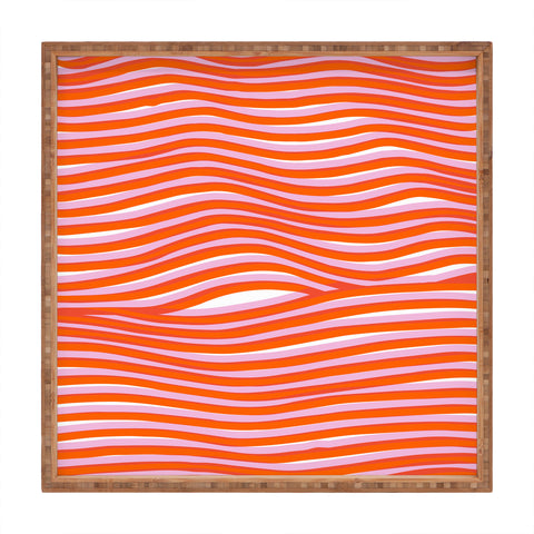 SunshineCanteen electric zebra stripes Square Tray