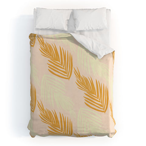 SunshineCanteen faded pink palms Duvet Cover