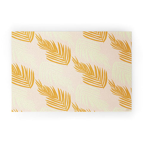 SunshineCanteen faded pink palms Welcome Mat