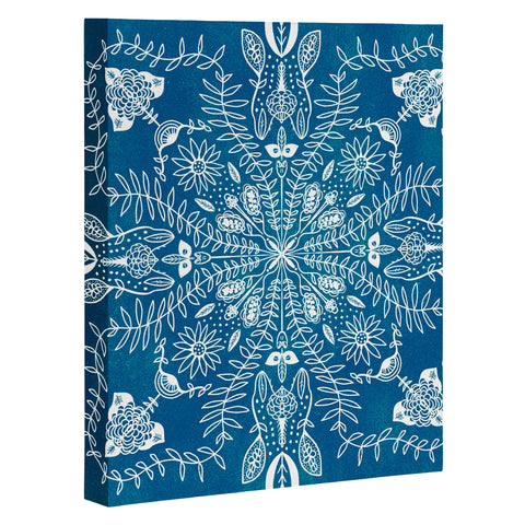 SunshineCanteen flores cyan Art Canvas