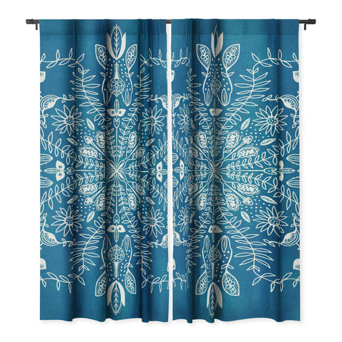 SunshineCanteen flores cyan Blackout Non Repeat