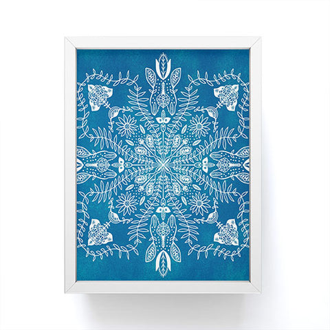 SunshineCanteen flores cyan Framed Mini Art Print