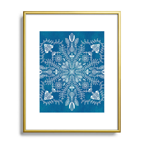 SunshineCanteen flores cyan Metal Framed Art Print