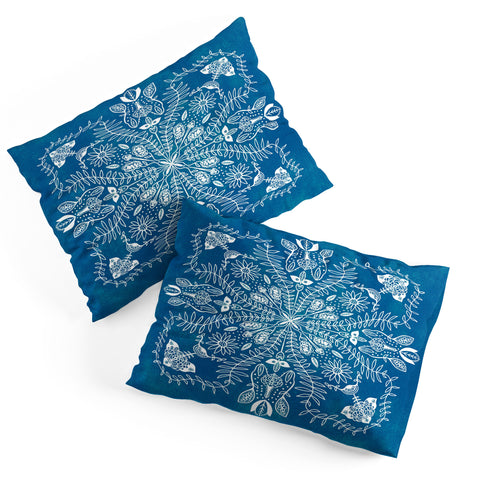 SunshineCanteen flores cyan Pillow Shams