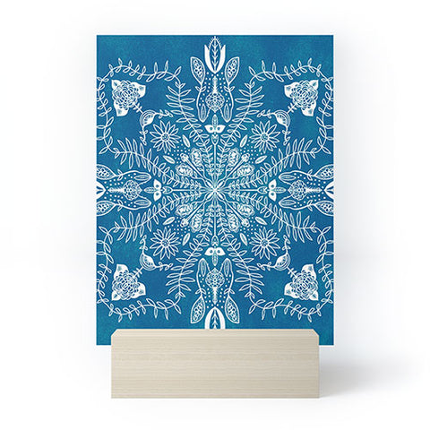 SunshineCanteen flores cyan Mini Art Print