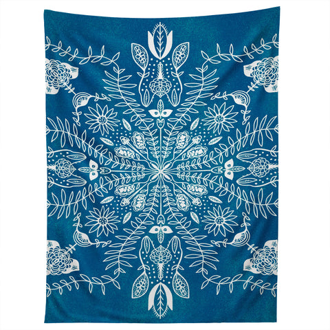SunshineCanteen flores cyan Tapestry