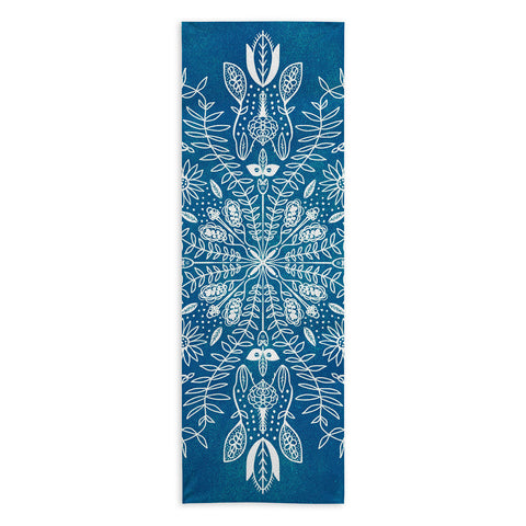 SunshineCanteen flores cyan Yoga Towel