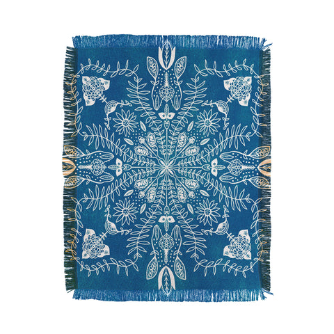 SunshineCanteen flores cyan Throw Blanket