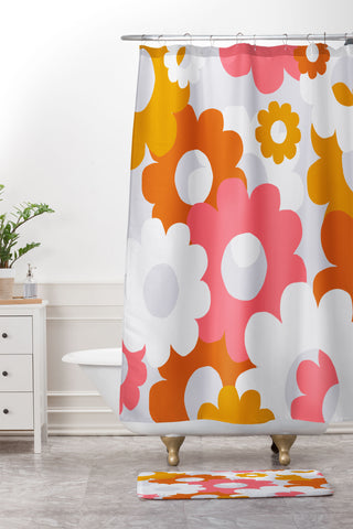 SunshineCanteen flower power 1960 Shower Curtain And Mat