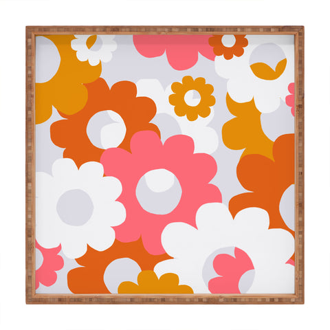 SunshineCanteen flower power 1960 Square Tray