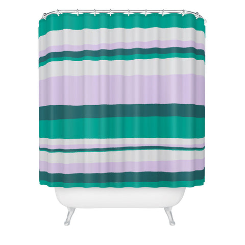 SunshineCanteen Hermosa sunset stripes Shower Curtain
