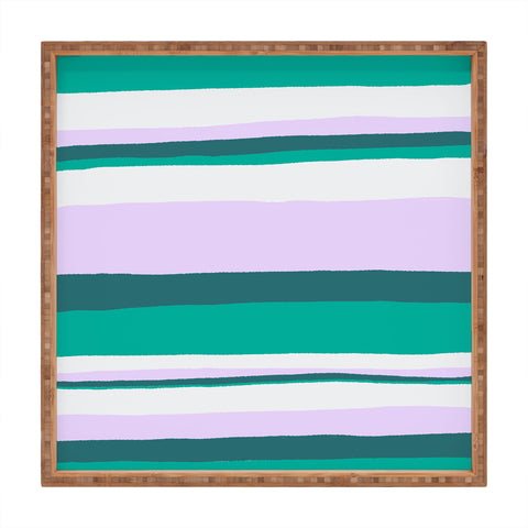 SunshineCanteen Hermosa sunset stripes Square Tray