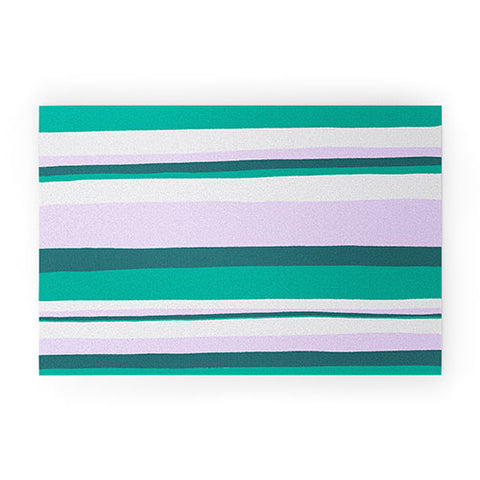 SunshineCanteen Hermosa sunset stripes Welcome Mat