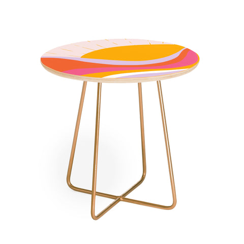 SunshineCanteen laurel canyon sunrise Round Side Table