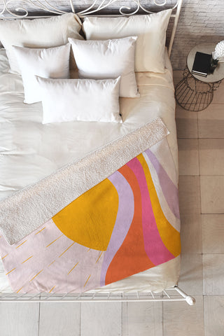 SunshineCanteen laurel canyon sunrise Fleece Throw Blanket