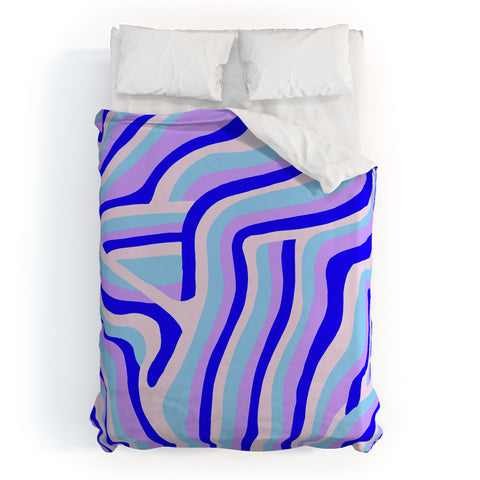 SunshineCanteen lavender zebra stripes Duvet Cover