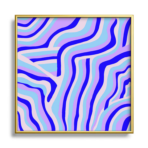 SunshineCanteen lavender zebra stripes Square Metal Framed Art Print