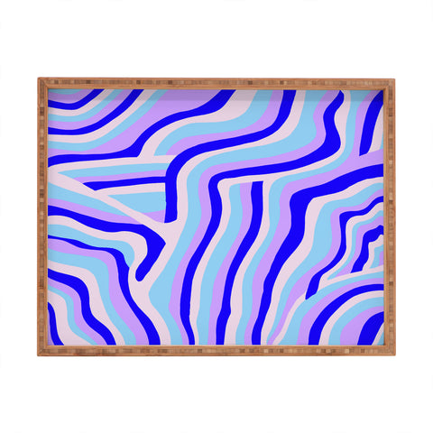 SunshineCanteen lavender zebra stripes Rectangular Tray