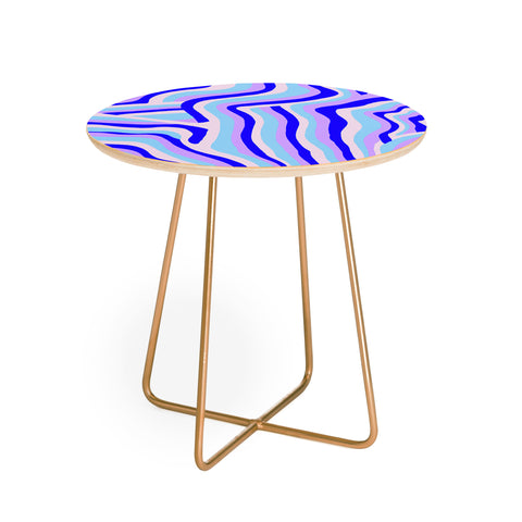 SunshineCanteen lavender zebra stripes Round Side Table
