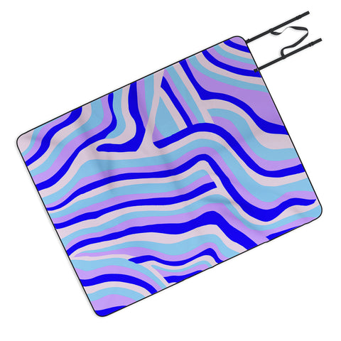 SunshineCanteen lavender zebra stripes Picnic Blanket