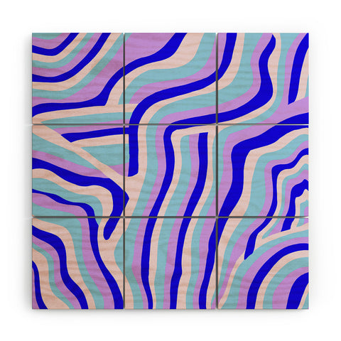SunshineCanteen lavender zebra stripes Wood Wall Mural