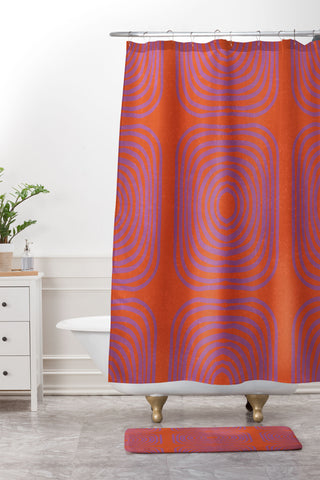 SunshineCanteen LISBOA orange Shower Curtain And Mat