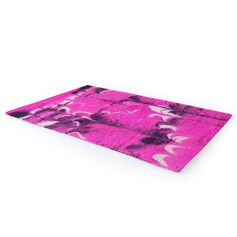 SunshineCanteen marble tie dye bright pink Area Rug
