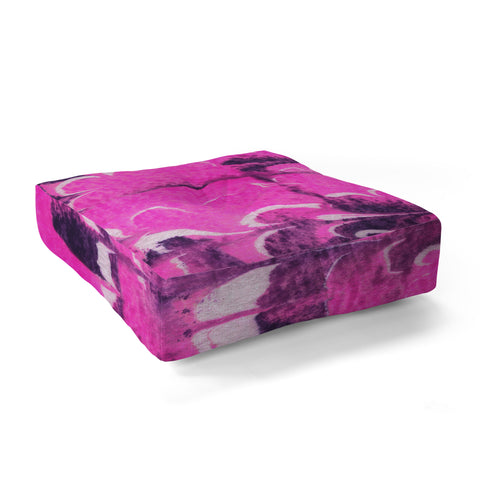 SunshineCanteen marble tie dye bright pink Floor Pillow Square