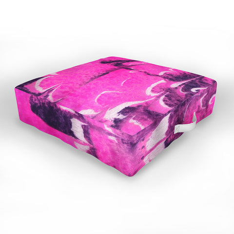 SunshineCanteen marble tie dye bright pink Outdoor Floor Cushion