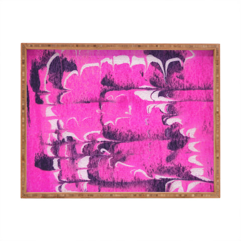 SunshineCanteen marble tie dye bright pink Rectangular Tray